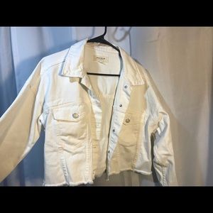 Pacsun white denim cropped jacket